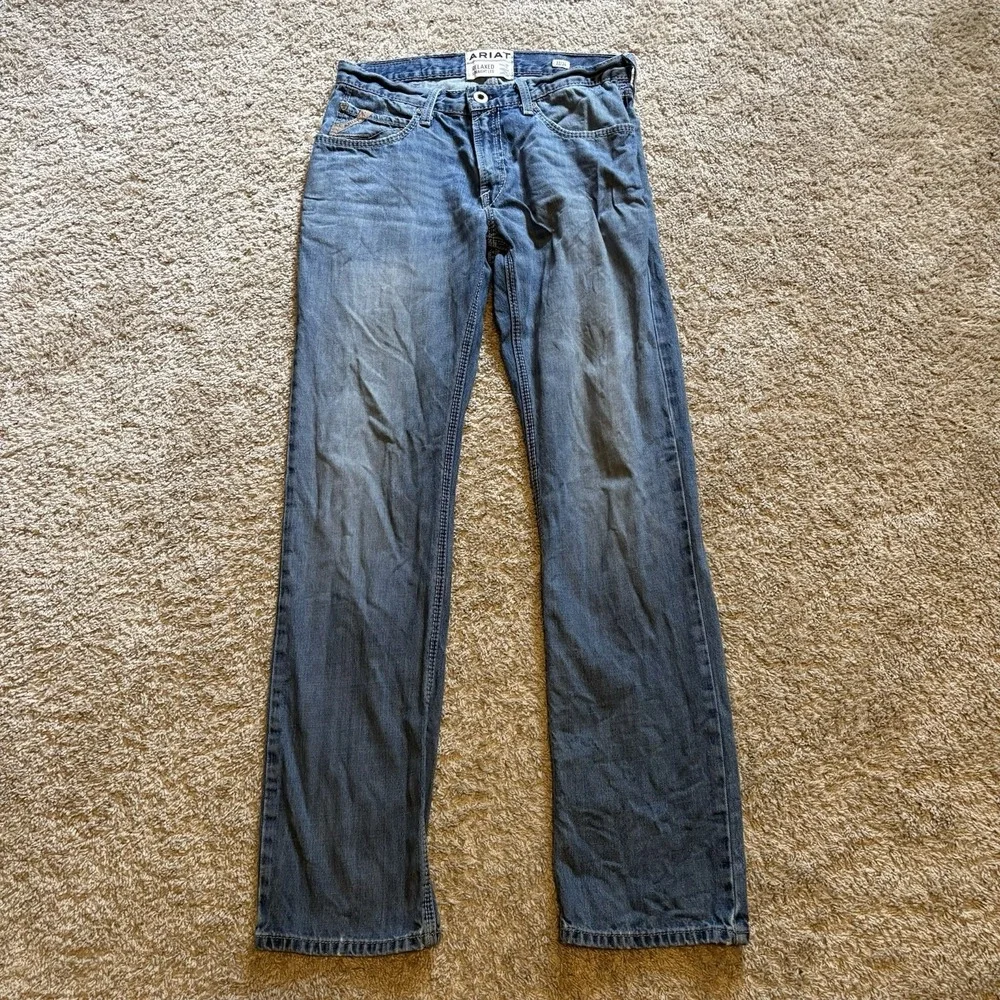 Ariat M4 Relaxed Straight Leg Men's 32x33 Blue Jeans Western